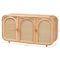 Bali & Pari Evania Bohemian Natural Rattan 3-Door Storage Cabinet 244-13670-ZORO - alternate 10